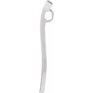 14K White Gold 52.5 X 4.25 Mm Polished Freeform Pendant