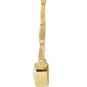 14K Yellow Gold Round 4Mm G-H I1 1/5 Ct Natural Diamond Link Necklace, Length: 16 In