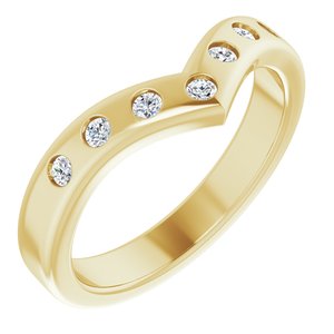 14K Yellow Gold Natural Diamond Round 2 Mm Polished 1/5 Ctw Natural Diamond Contour Band Size 7