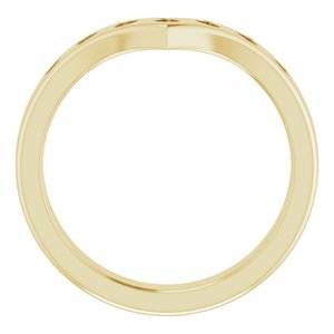 14K Yellow Gold Natural Diamond Round 2 Mm Polished 1/5 Ctw Natural Diamond Contour Band Size 7