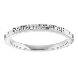 Sterling Silver Faith Not Fear Ring Size 8