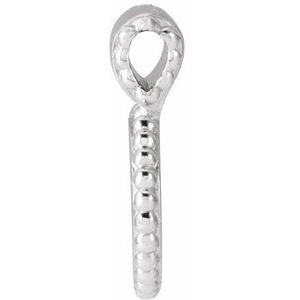 Sterling Silver 14.75 X 10 Mm Polished Engravable Beaded Disc Pendant