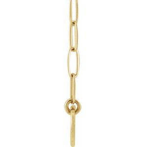 14K Yellow Gold 23.6 X 7 Mm 18 In Polished Engravable Bar Necklace