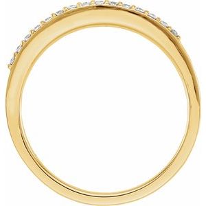 14K Yellow Gold Round 1.2 Mm 1/8 Ctw Natural Diamond Anniversary Band Size 5