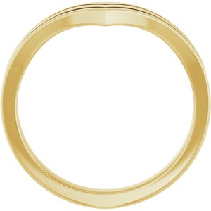 14K Yellow Gold Natural Diamond Round 1.2 Mm Natural Diamond Polished 1/6 Ctw Natural Diamond Double Row Contour Band Size 7