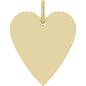 14K Yellow Gold 15.6 X 12 Mm Polished Engravable Heart Pendant