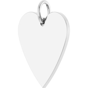 Sterling Silver 15.6 X 12 Mm Polished Engravable Heart Pendant
