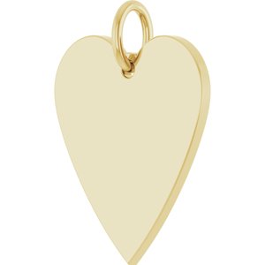 14K Yellow Gold 15.6 X 12 Mm Polished Engravable Heart Pendant