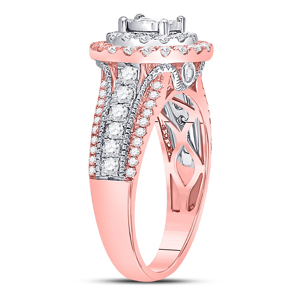 14K Rose Gold Round Diamond Solitaire Bridal Wedding Engagement Ring 1-1/4 Cttw, Womens Size: 5-10