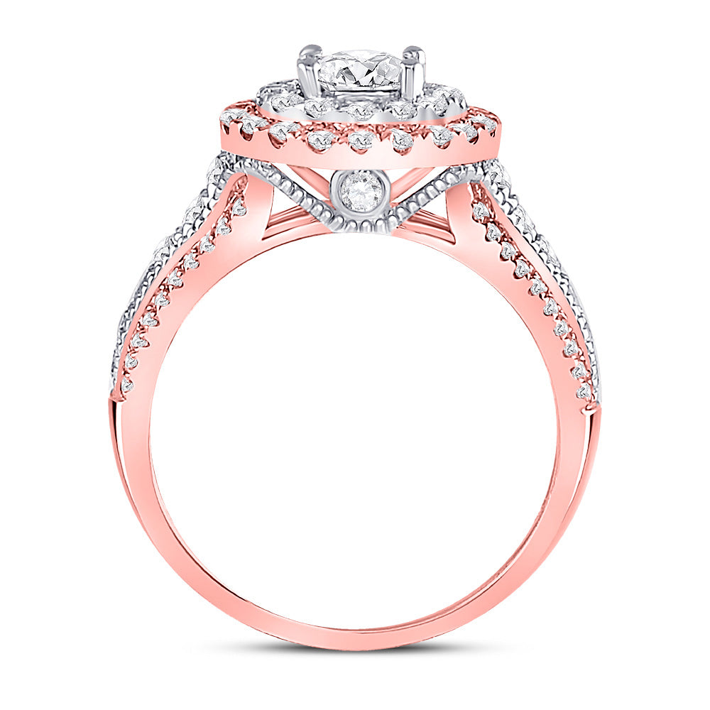 14K Rose Gold Round Diamond Solitaire Bridal Wedding Engagement Ring 1-1/4 Cttw, Womens Size: 5-10
