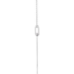 Sterling Silver 39 X 8 Mm 16-18 In Polished Engravable Bar Necklace