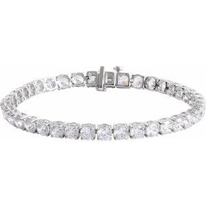 14K Yellow Or White Gold Round 4.25Mm Vs, F+ 12 CTW Lab-Grown Diamond Line 7" Bracelet