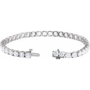 14K Yellow Or White Gold Round 4.25Mm Vs, F+ 12 CTW Lab-Grown Diamond Line 7" Bracelet