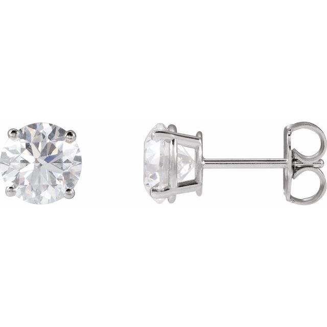 14K Yellow Or White Gold Round I2, G-H Friction 4-Prong Natural Diamond Stud Earrings