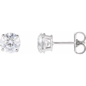 14K Yellow Or White Gold 8Mm Si1-Si2, Gh Friction Backs Included 4-Prong Polished 4 Ctw Lab-Grown Diamond Stud Earrings