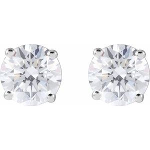 14K Yellow Or White Gold 8Mm Si1-Si2, Gh Friction Backs Included 4-Prong Polished 4 Ctw Lab-Grown Diamond Stud Earrings