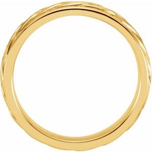 14K Yellow Gold 5 Mm Polished Comfort-Fit Woven Band Size 7