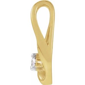 14K Yellow Gold Natural Diamond Round 2.3 Mm Polished .05 Ctw Natural Diamond Freeform Pendant