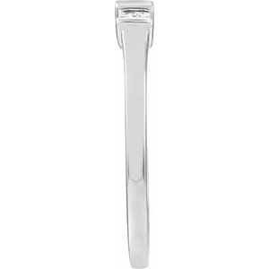 14K White Gold Natural Diamond Round 2.3 Mm Polished 1/6 Ctw Natural Diamond Three-Stone Ring Size 7