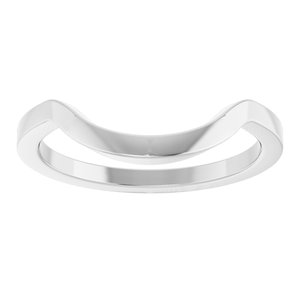 14K White Gold Oval 9 X 7 Mm Polished Matching Band Size 7