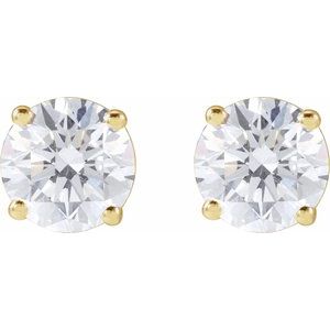 14K Yellow Or White Gold 8Mm Si1-Si2, Gh Friction Backs Included 4-Prong Polished 4 Ctw Lab-Grown Diamond Stud Earrings