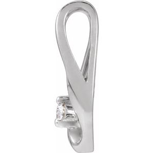 14K White Gold Natural Diamond Round 2.3 Mm Polished .05 Ctw Natural Diamond Freeform Pendant