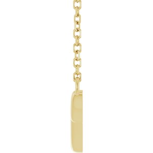 14K Yellow Gold 23.1 X 8.9 Mm 16 In Polished Freeform Bar Necklace