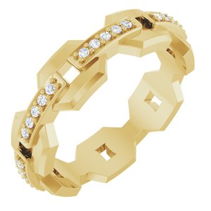 14K Yellow Gold Round 1.2 Mm G-H Si2-Si3 1/5 Ctw Natural Diamond Band Size 10