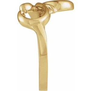 14K Yellow Gold Polished Freeform Ring Size 6