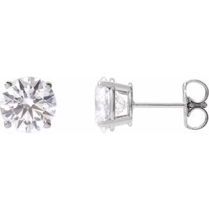 7.25Mm Si1-Si2, G-H Friction Backs Included 4-Prong Polished 3 Ctw Lab-Grown Diamond Stud Earrings