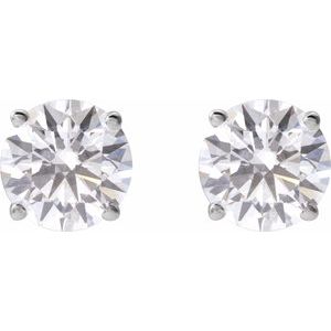 7.25Mm Si1-Si2, G-H Friction Backs Included 4-Prong Polished 3 Ctw Lab-Grown Diamond Stud Earrings