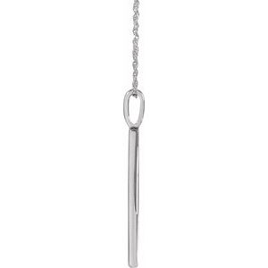 14K White Gold Round 1Mm Ghi I1-I2 .02 Ctw Natural Diamond Love Necklace, Length: 18 In
