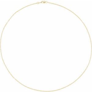 10K Yellow Or White Gold 1.3 mm Lobster Clasp Polished Cable Chain