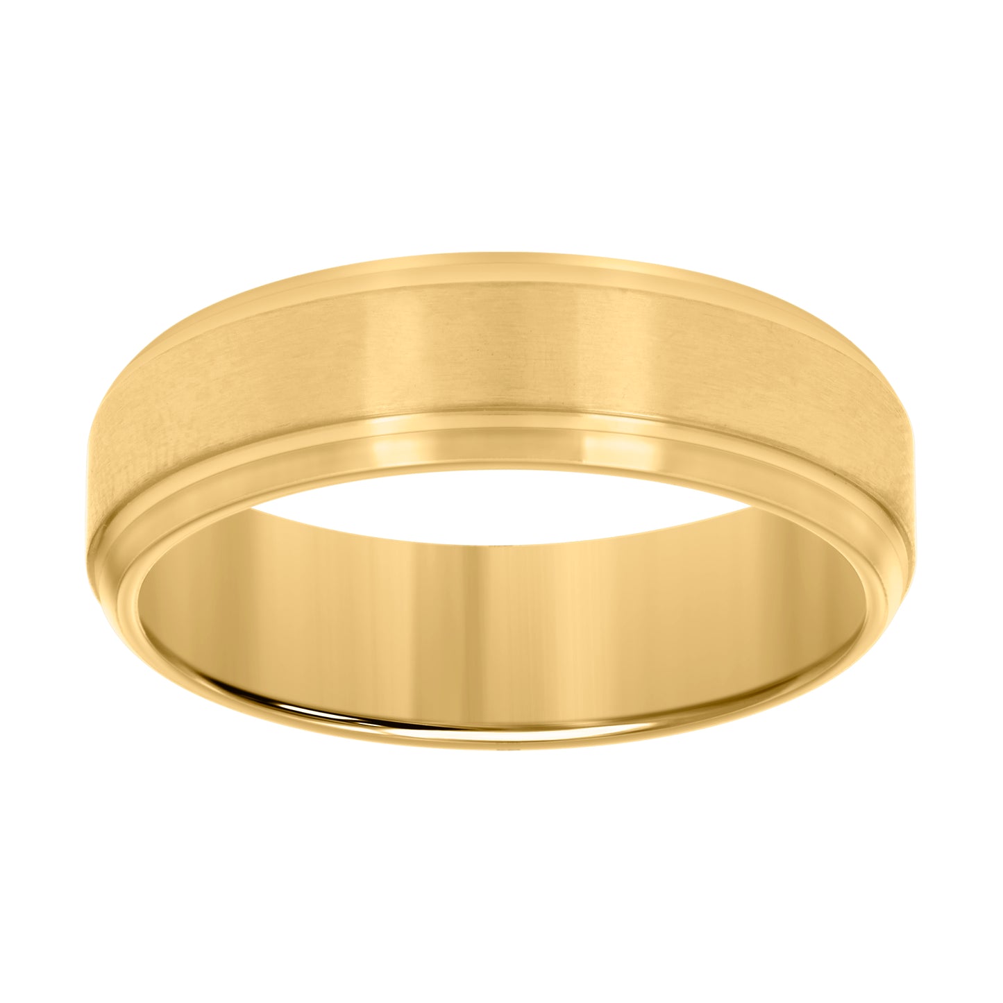Stainless Steel Yellow-tone Men's Comfort-Fit Bridal Anniversary Engagement Wedding Band 7mm