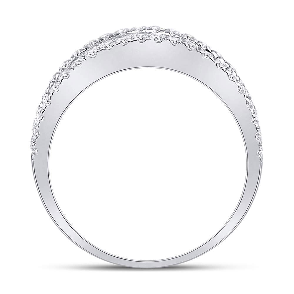 14K White Gold Womens Baguette Diamond Fashion Anniversary Ring 1 Cttw, Womens Size: 5-10