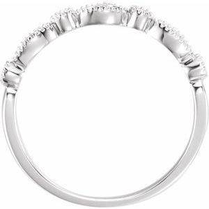 14K White Gold Round 1.7 Mm 1/5 Ctw Natural Diamond Anniversary Band Size 6.5