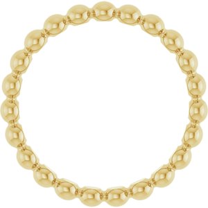 18K Yellow Gold Beaded Stackable Ring Size 5