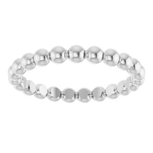 14K White Gold Beaded Stackable Ring Size 5