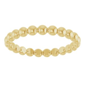 18K Yellow Gold Beaded Stackable Ring Size 5
