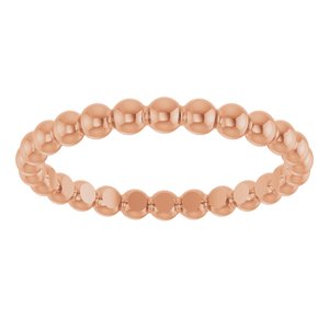14K Rose Gold Beaded Stackable Ring Size 7