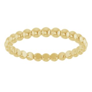 18K Yellow Gold Beaded Stackable Ring Size 7
