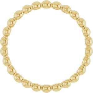 18K Yellow Gold Beaded Stackable Ring Size 7