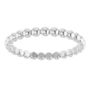 14K White Gold Beaded Stackable Ring Size 8.5