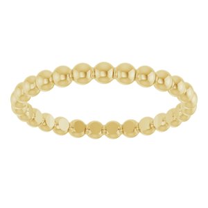 14K Yellow Gold Beaded Stackable Ring Size 9