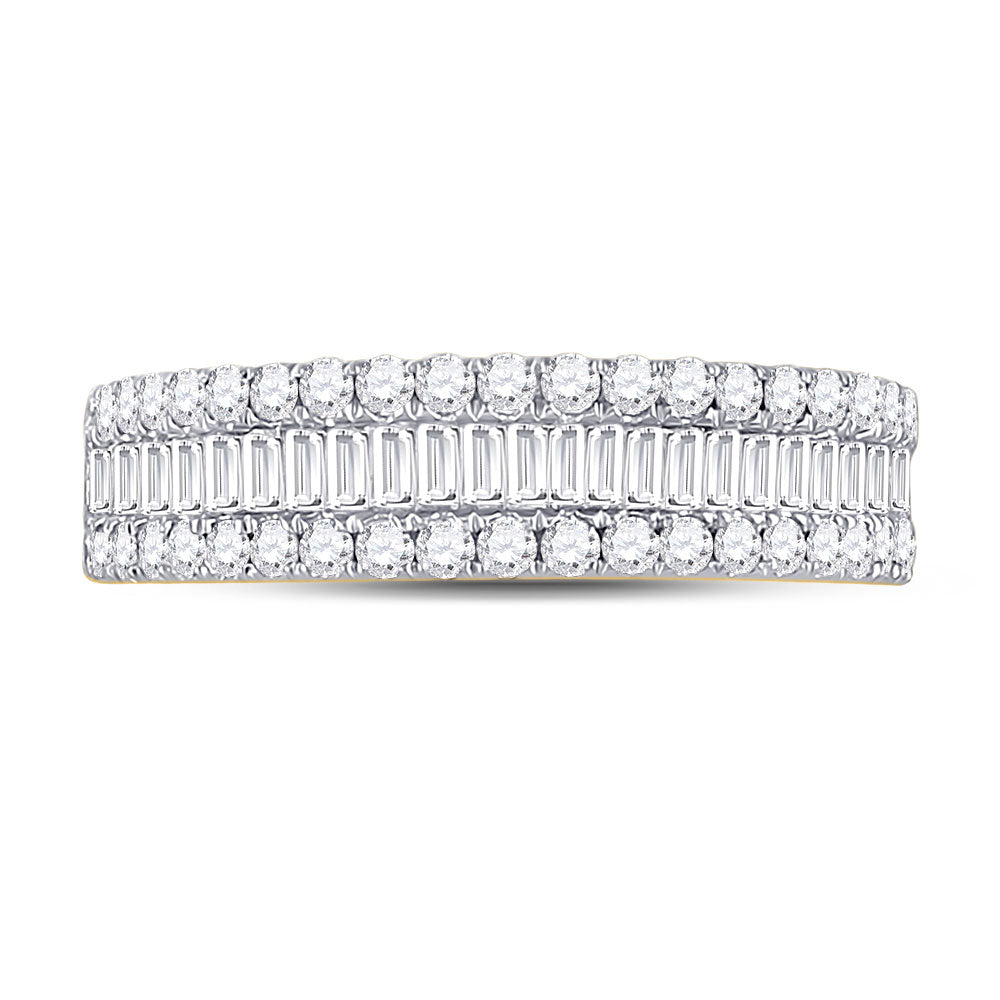 14K Yellow Or Rose Gold Womens Baguette Diamond Fashion Anniversary Ring 1 Cttw, Womens Size: 5-10