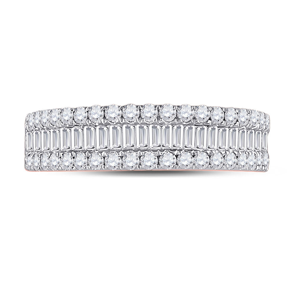 14K Yellow Or Rose Gold Womens Baguette Diamond Fashion Anniversary Ring 1 Cttw, Womens Size: 5-10