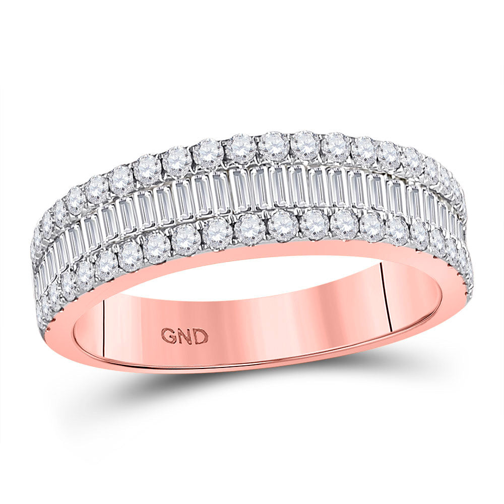 14K Yellow Or Rose Gold Womens Baguette Diamond Fashion Anniversary Ring 1 Cttw, Womens Size: 5-10