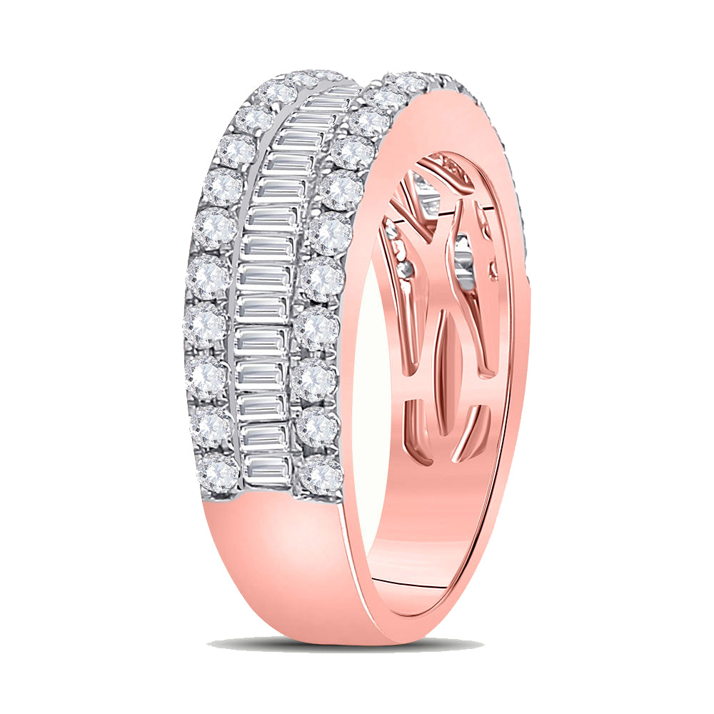14K Yellow Or Rose Gold Womens Baguette Diamond Anniversary Ring 1-1/2 Cttw, Womens Size: 5-10