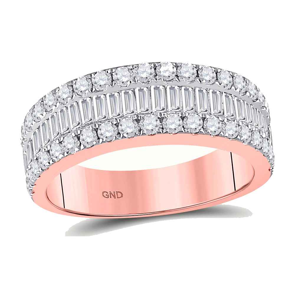 14K Yellow Or Rose Gold Womens Baguette Diamond Anniversary Ring 1-1/2 Cttw, Womens Size: 5-10