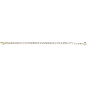 14K Yellow Or White Gold Round 4.25Mm Vs, F+ 12 CTW Lab-Grown Diamond Line 7" Bracelet